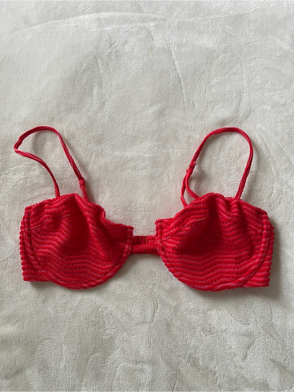 Triangl red balconette bikini top